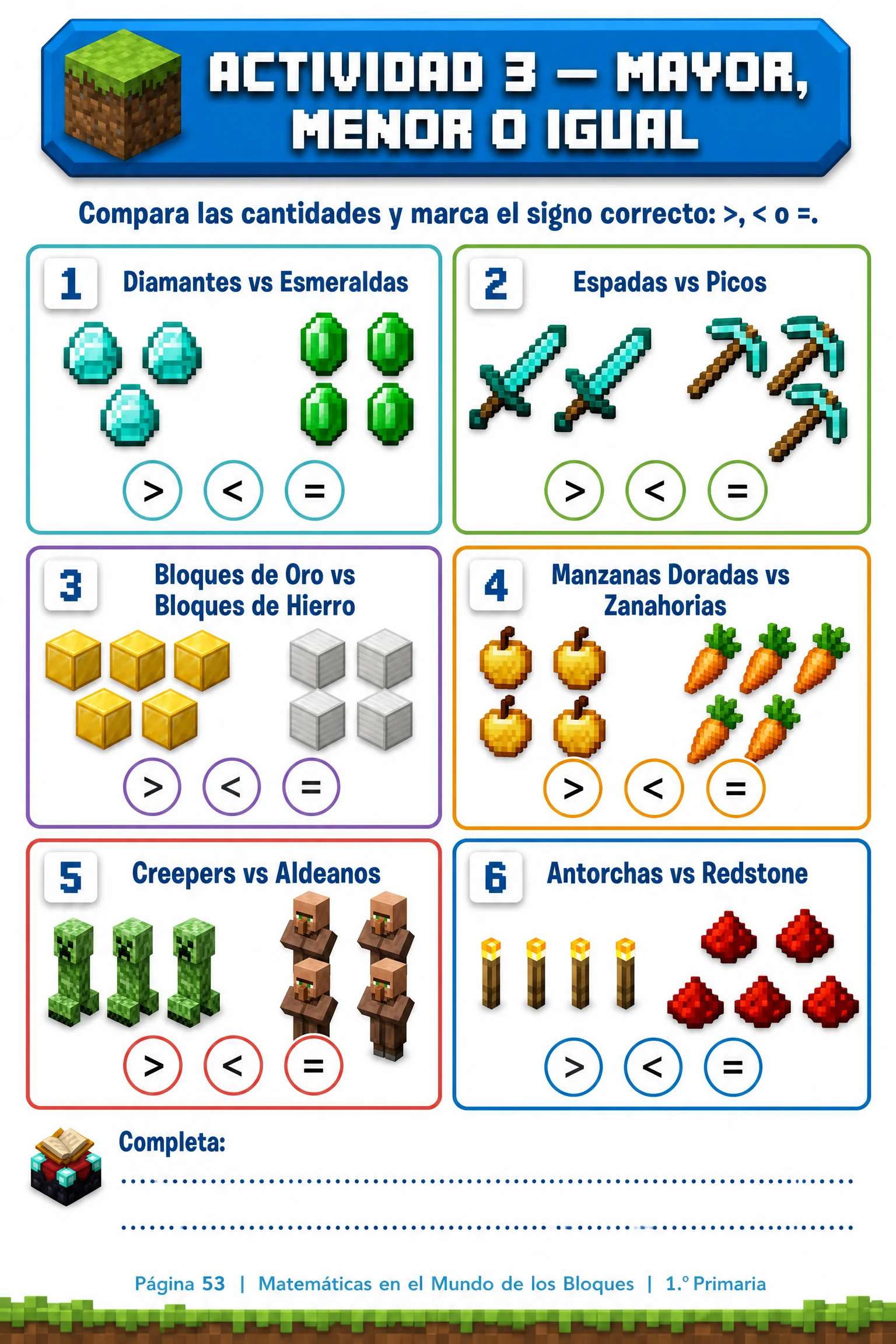 Actividad 3 · Mayor, menor o igual