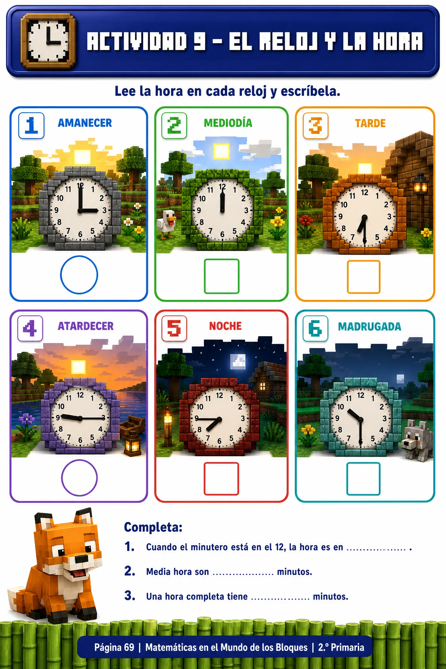 Actividad 9 · El reloj y la hora
