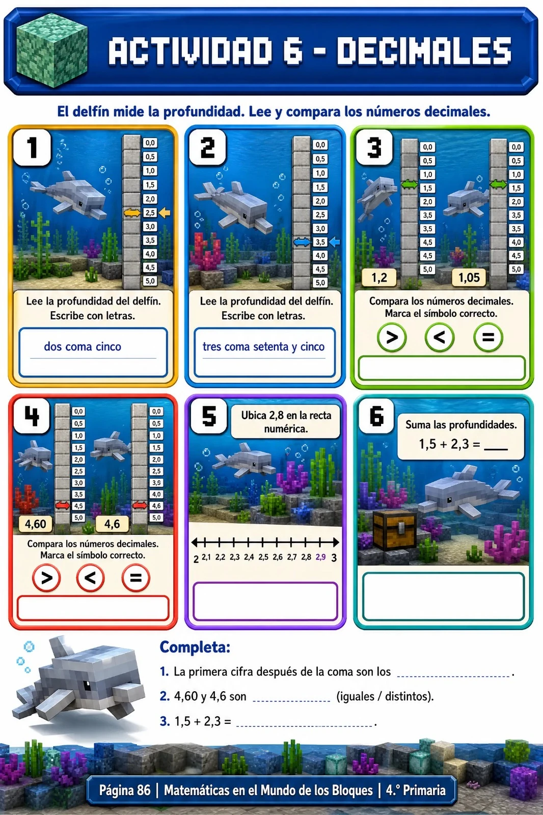 Actividad 6 · Decimales
