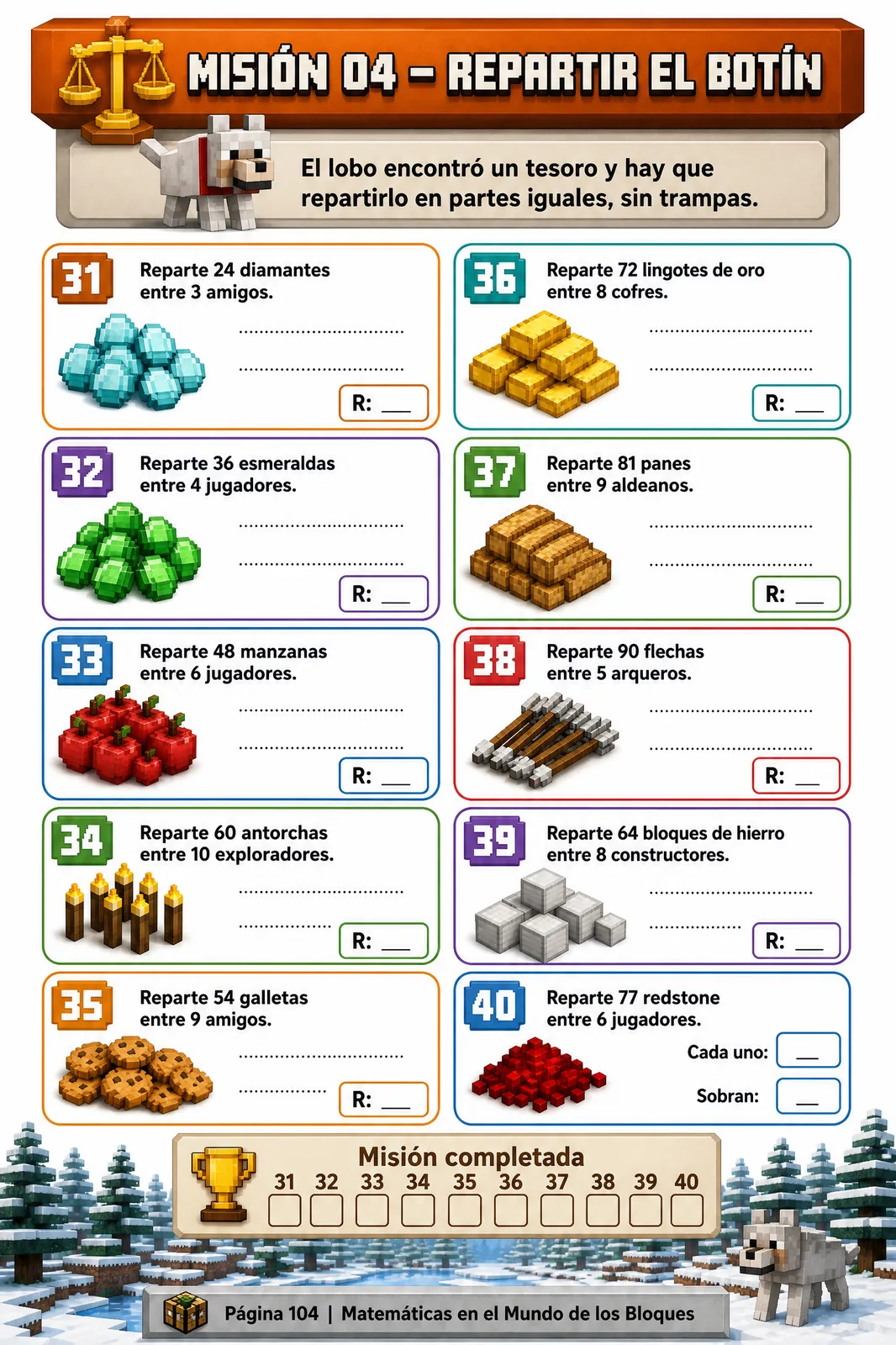 Misión 04 · Repartir el Botín · Retos 31–40